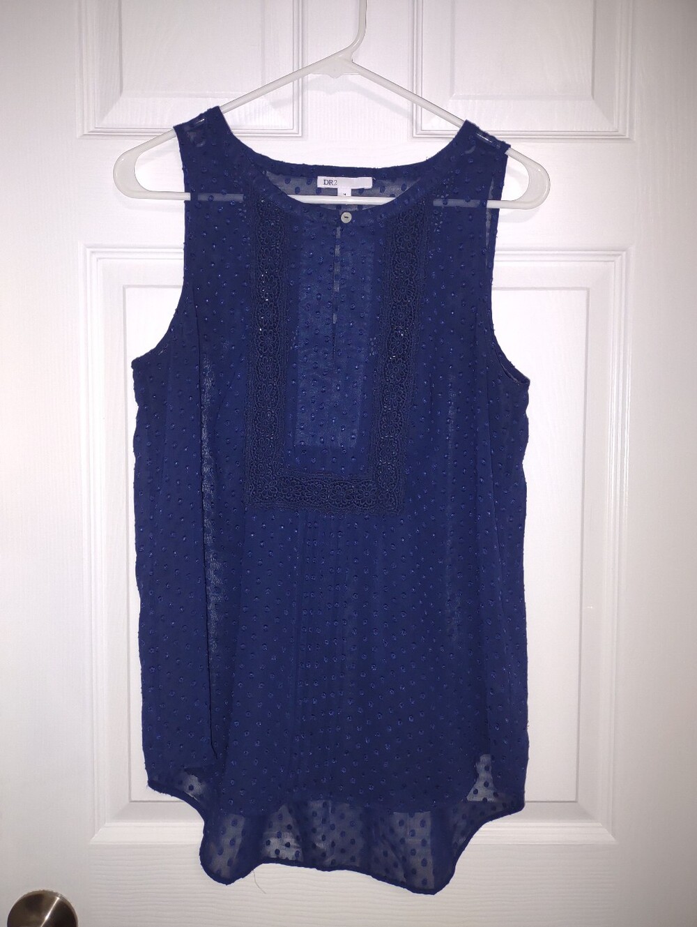 DR2 Swiss Dot HiLo Blouse(M)***